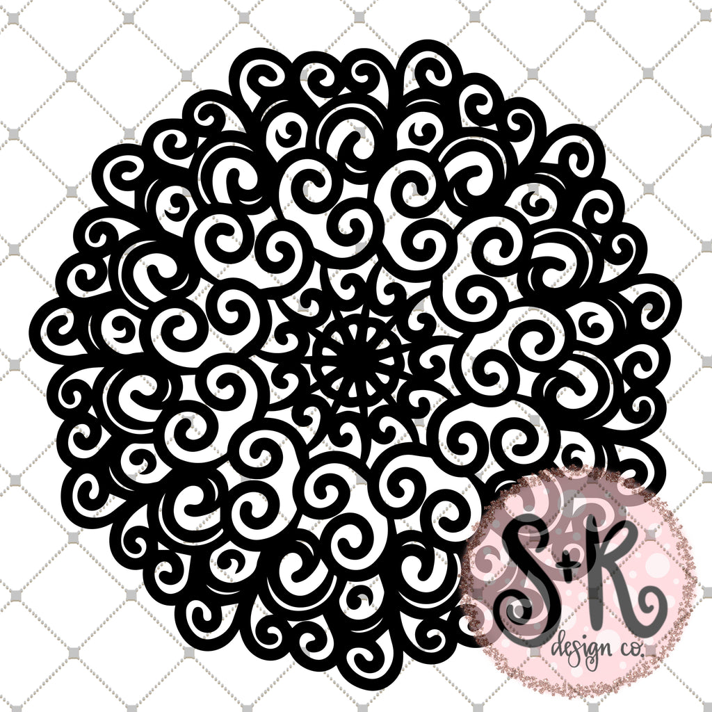 Download Hand Drawn Dimensional Spiral Mandala Svg Dxf Png 2019 Scout And Rose Design Co