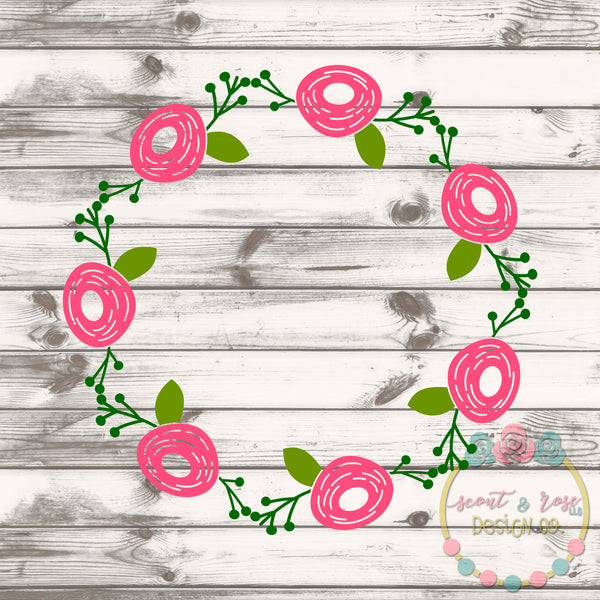 Download Floral Wreath Monogram Frame SVG DXF PNG - Scout and Rose ...