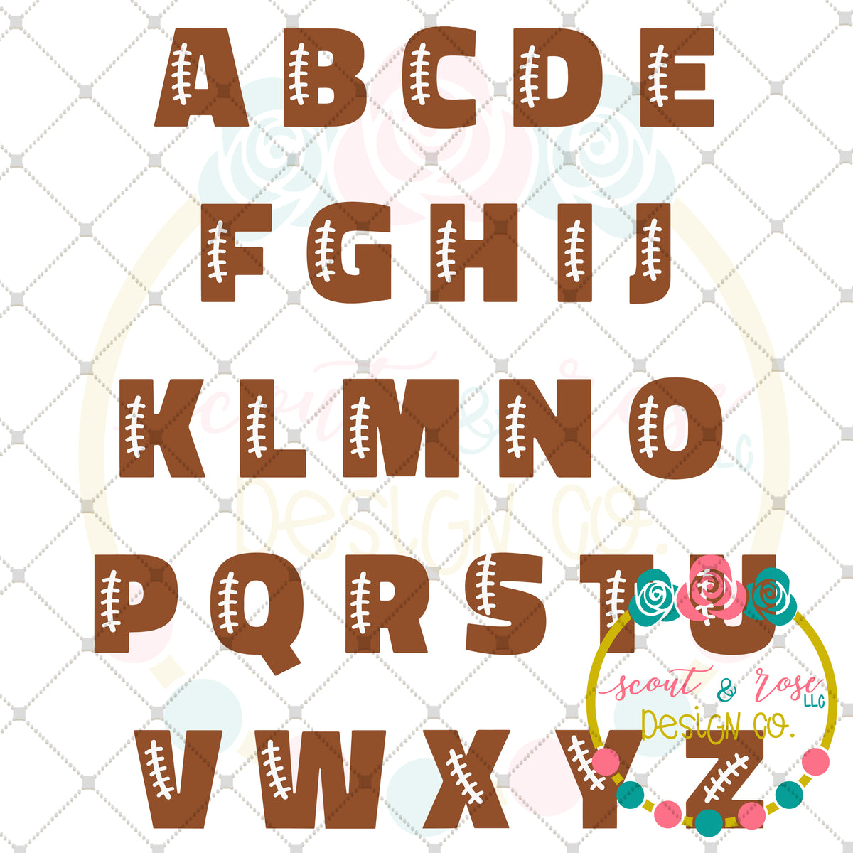 Download Football Layered Letter Set SVG DXF PNG - Scout and Rose ...