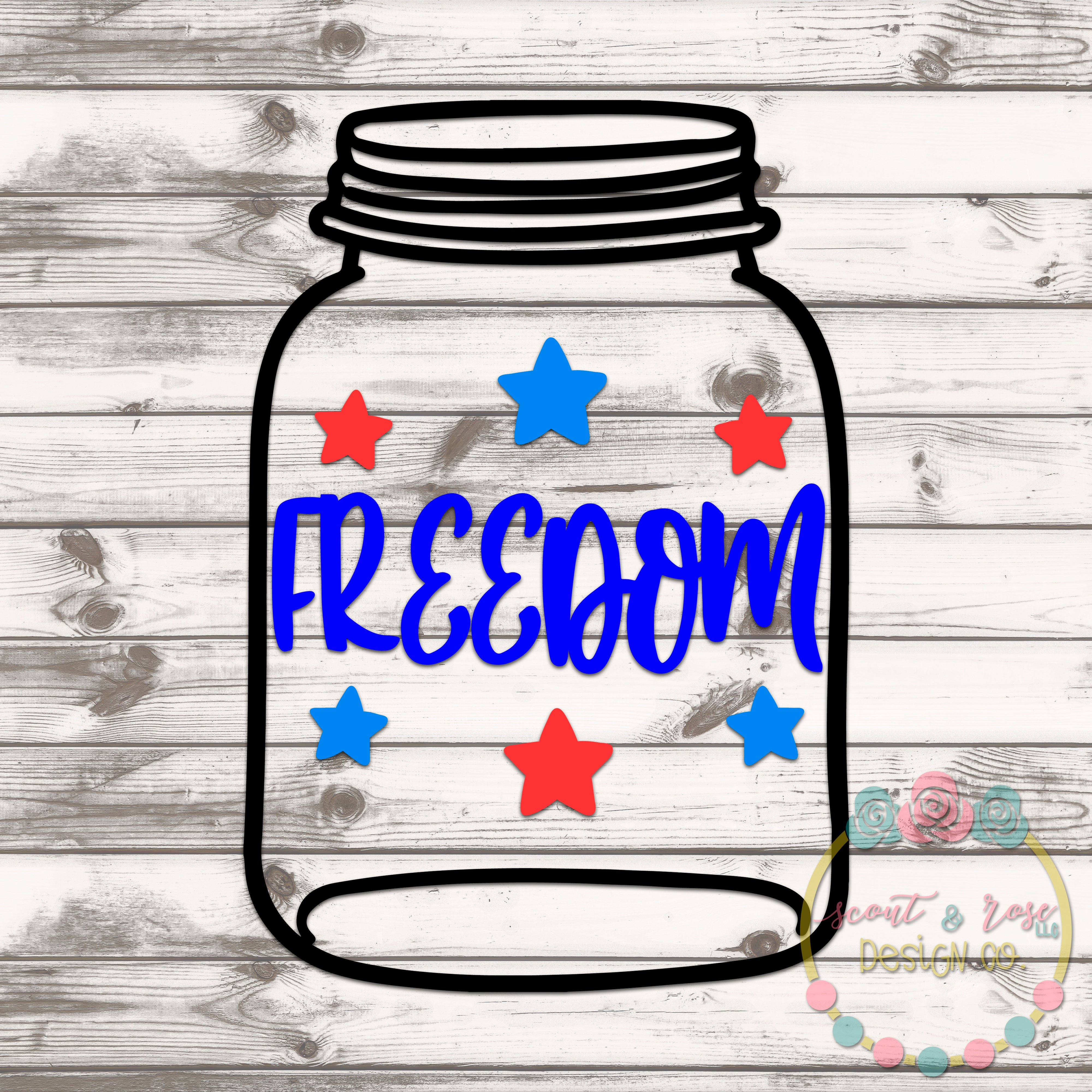 Download Freedom Mason Jar Rolled Flower Set Svg Dxf Png Scout And Rose Design Co
