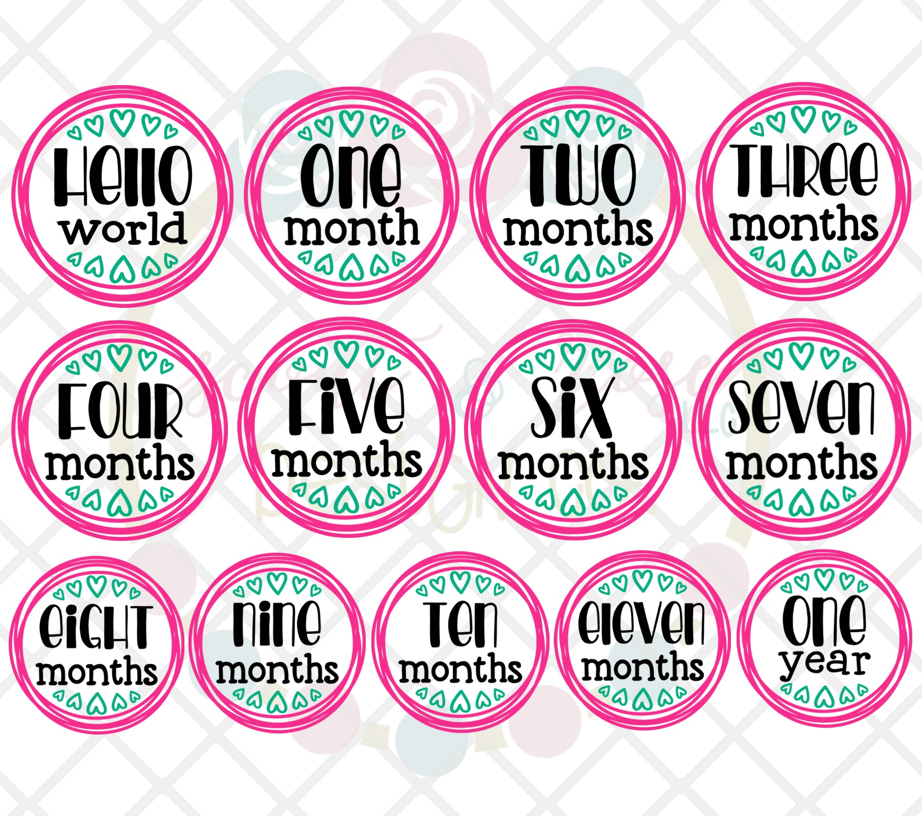 Baby Girl Milestone Set Svg Dxf Png Scout And Rose Design Co