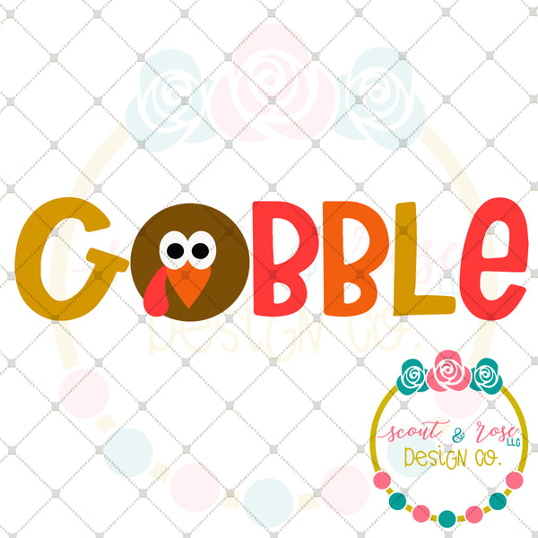 Download Gobble Boy Turkey SVG DXF PNG - Scout and Rose Design Co