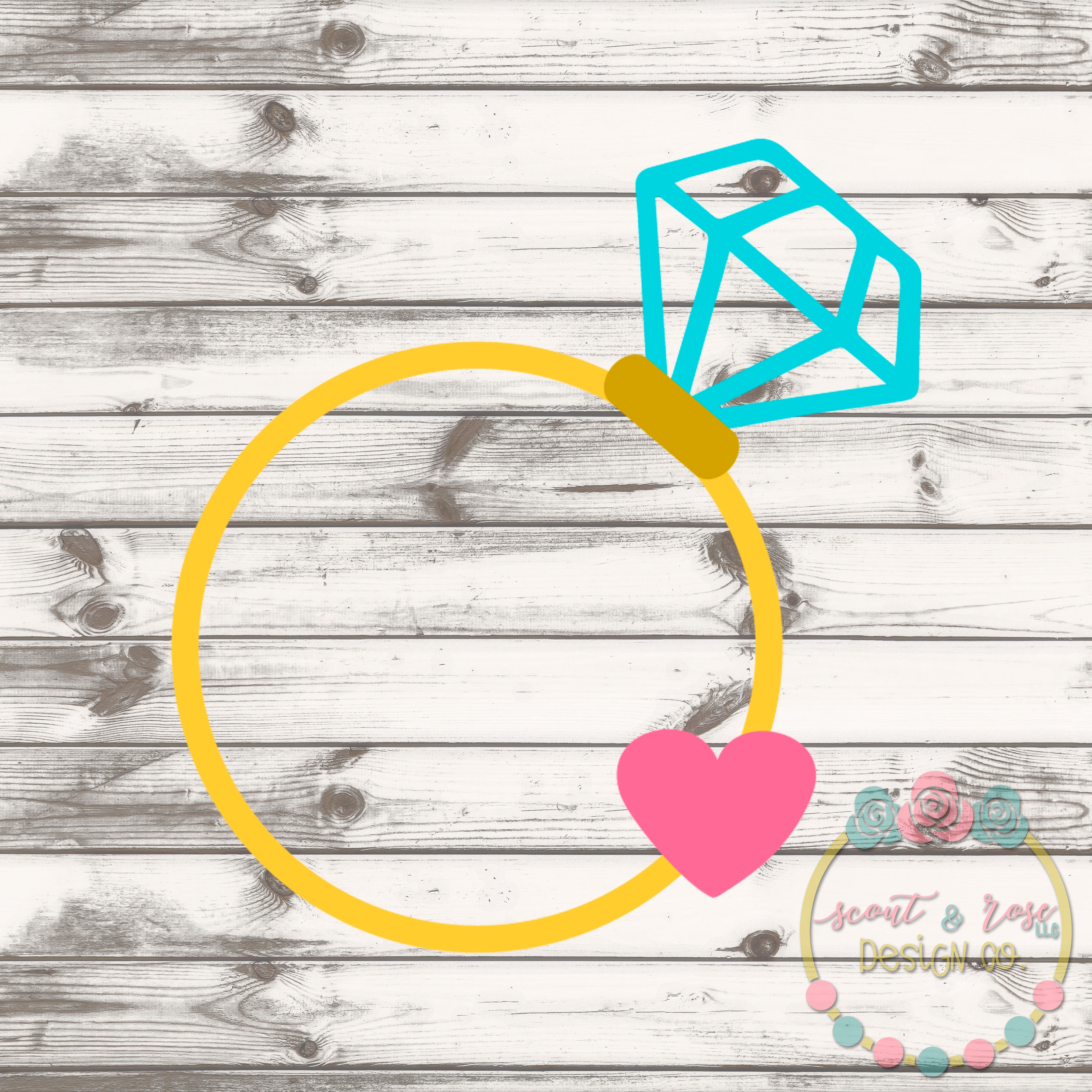 Download Heart Engagement Ring Monogram Frame Svg Dxf Png Scout And Rose Design Co