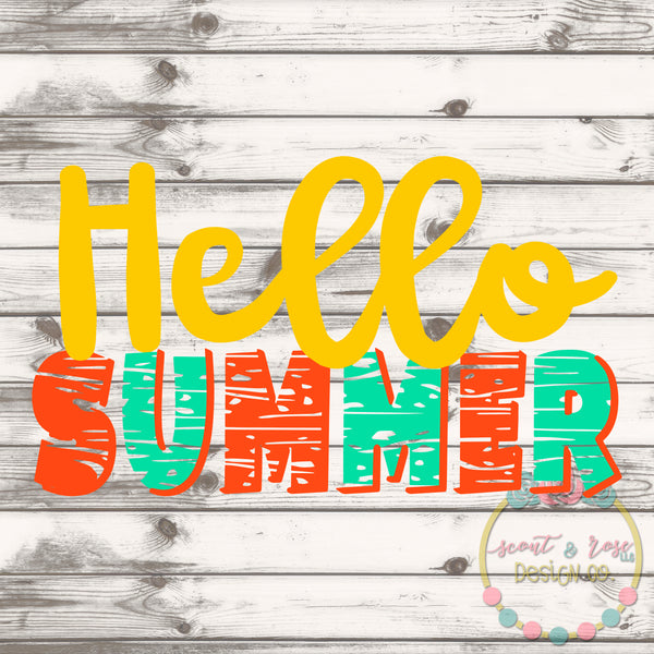 Download Hello Summer SVG DXF PNG - Scout and Rose Design Co