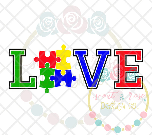 Love Autism Svg Dxf Png Scout And Rose Design Co