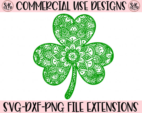 Mandala Shamrock SVG DXF PNG (2020) - Scout and Rose Design Co