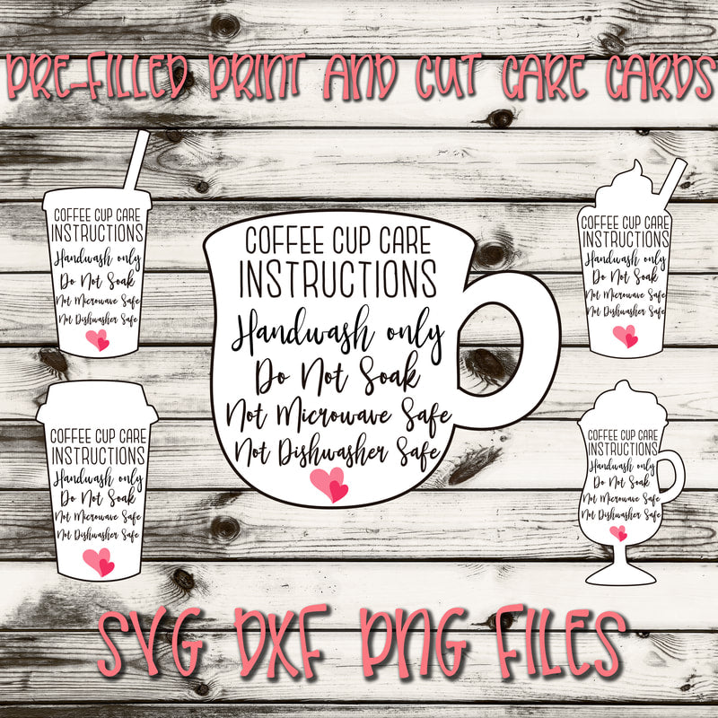 Download Coffee Cup Care Card Bundle SVG DXF PNG - Scout and Rose ...