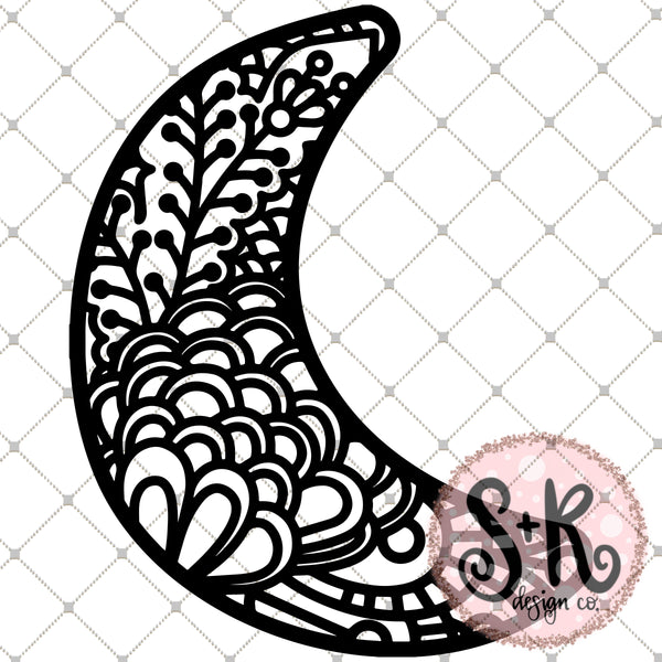 Hand Drawn Moon Mandala Overlay SVG DXF PNG (2019) - Scout ...