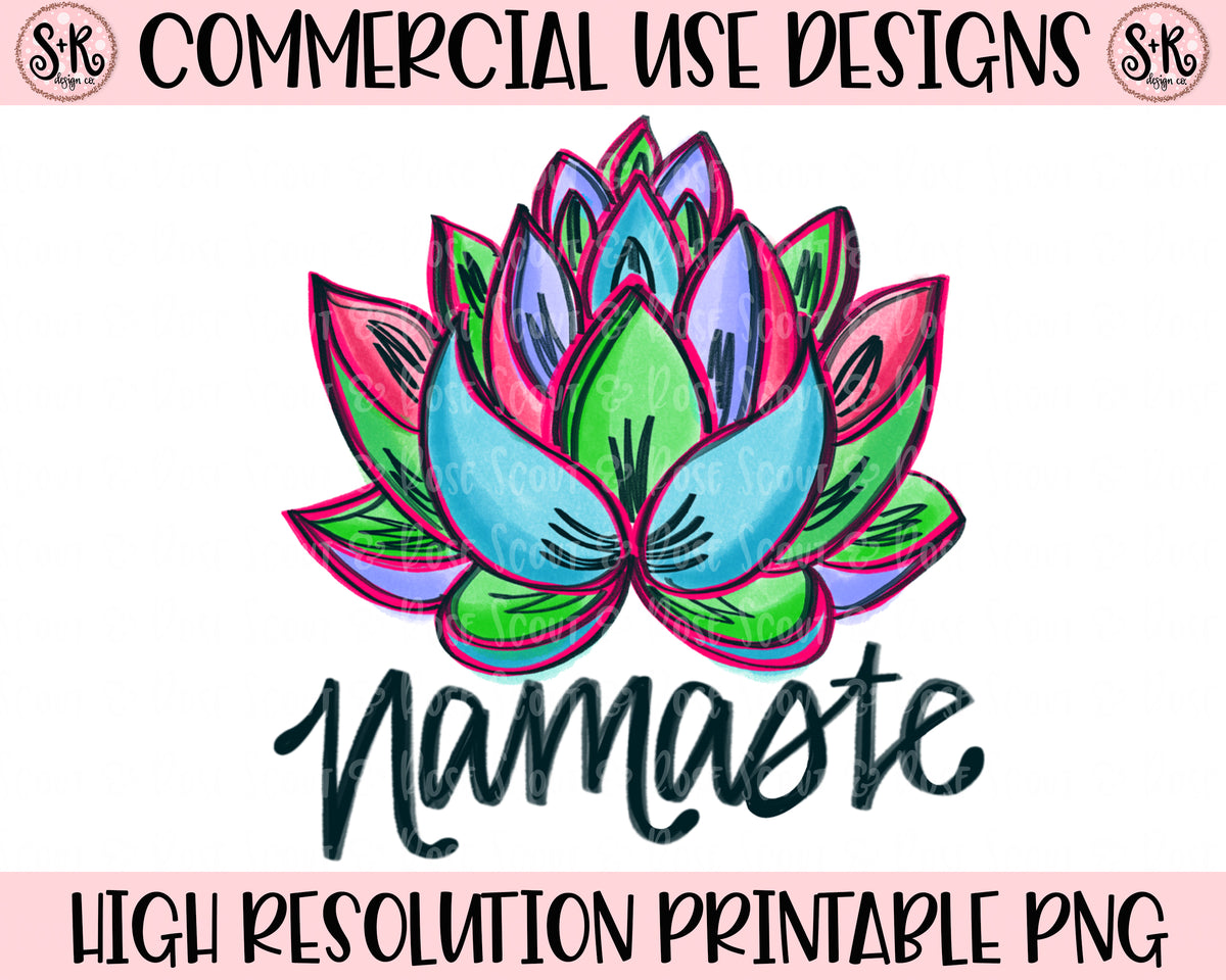 Namaste Lotus Printable PNG (2020) – Scout and Rose Design Co