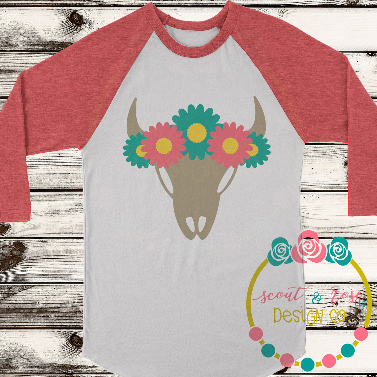 Download Boho Daisy Cow Skull SVG DXF PNG - Scout and Rose Design Co