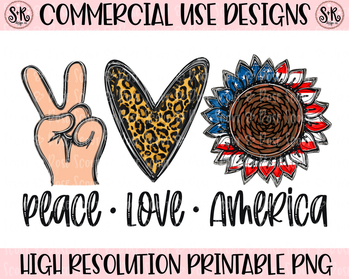 Download Peace Love America Printable Design (2020) - Scout and Rose Design Co