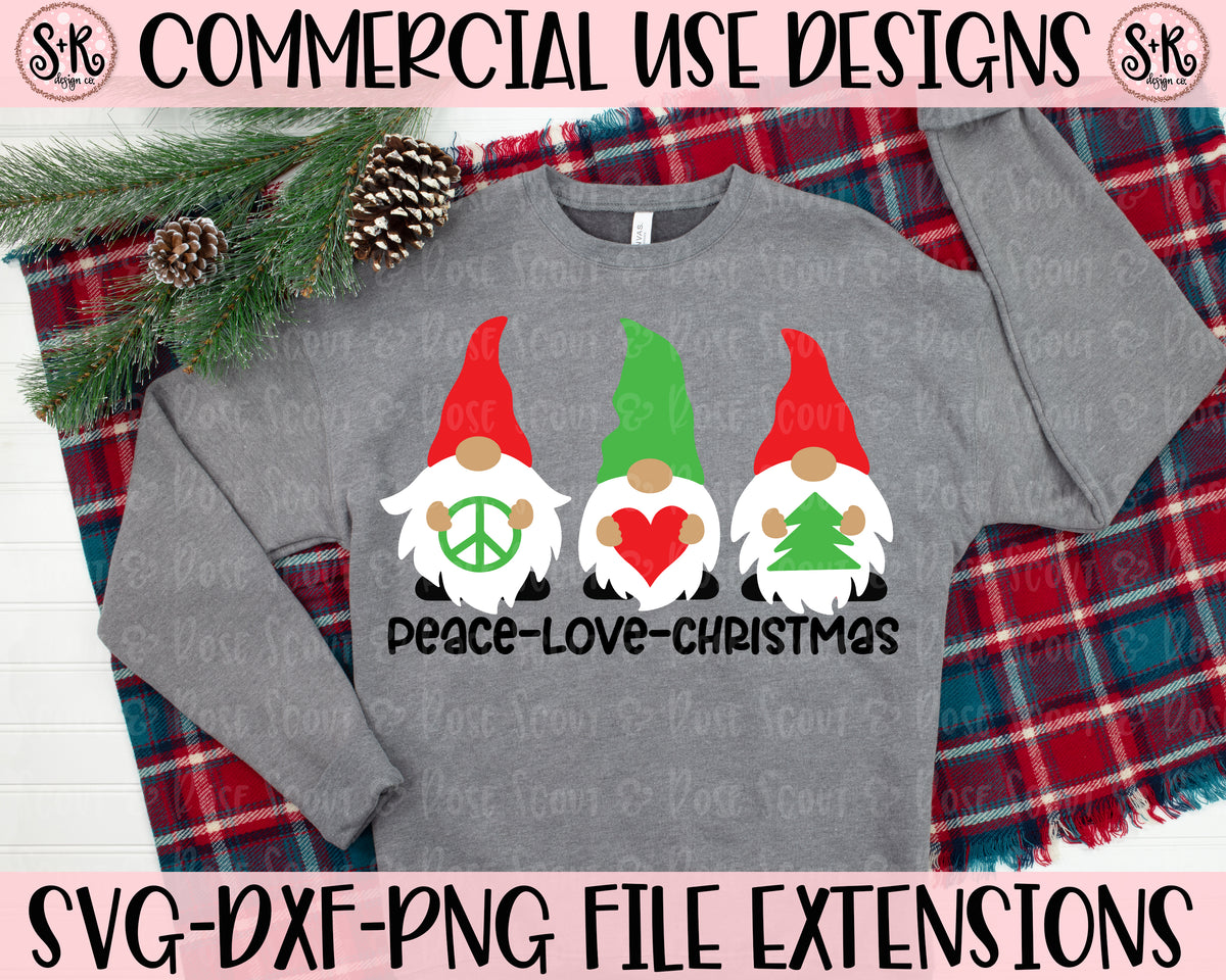 Download Peace Love Christmas Gnomes SVG DXF PNG (2020) - Scout and ...