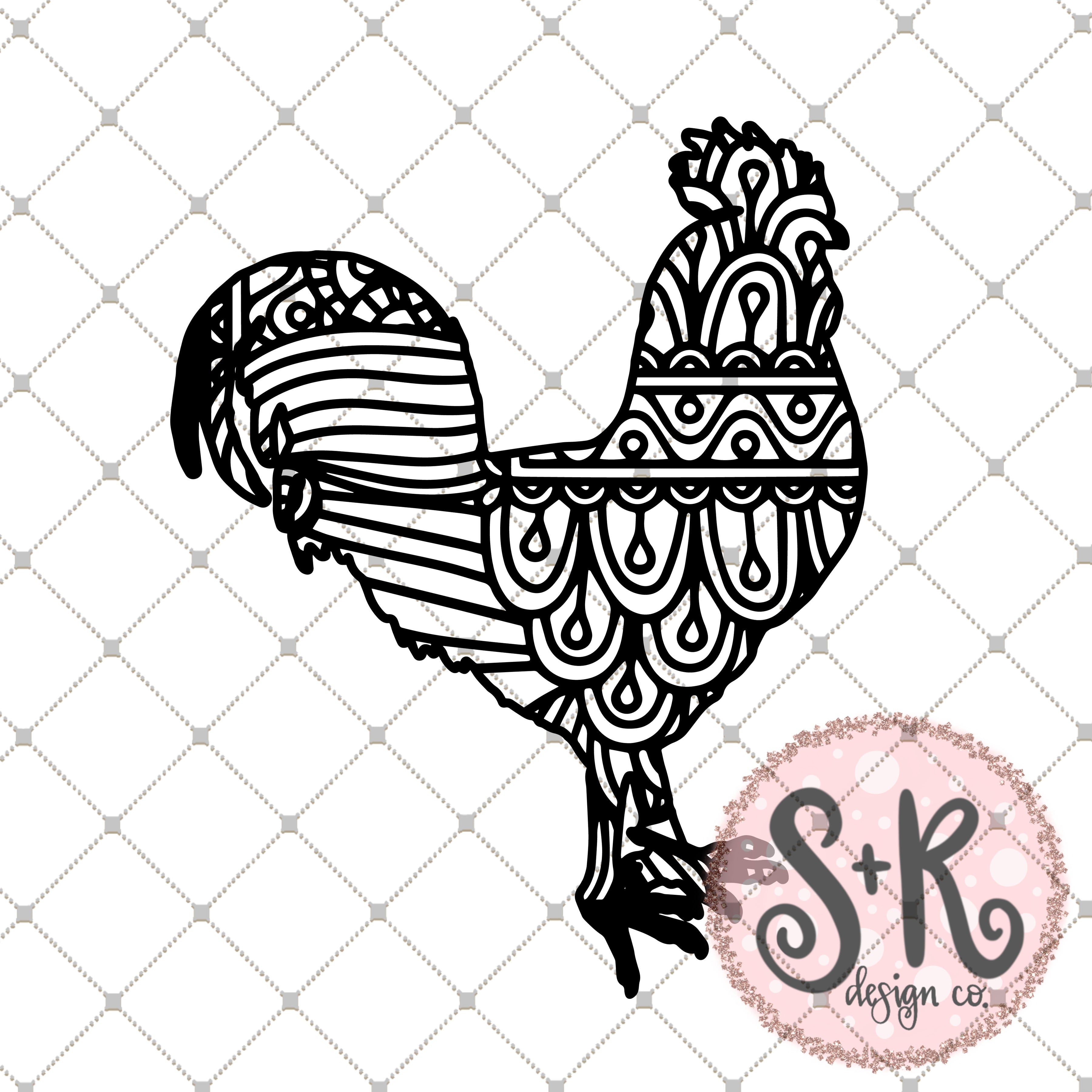 Download Hand Drawn Rooster Zentangle Svg Dxf Png 2019 Scout And Rose Design Co