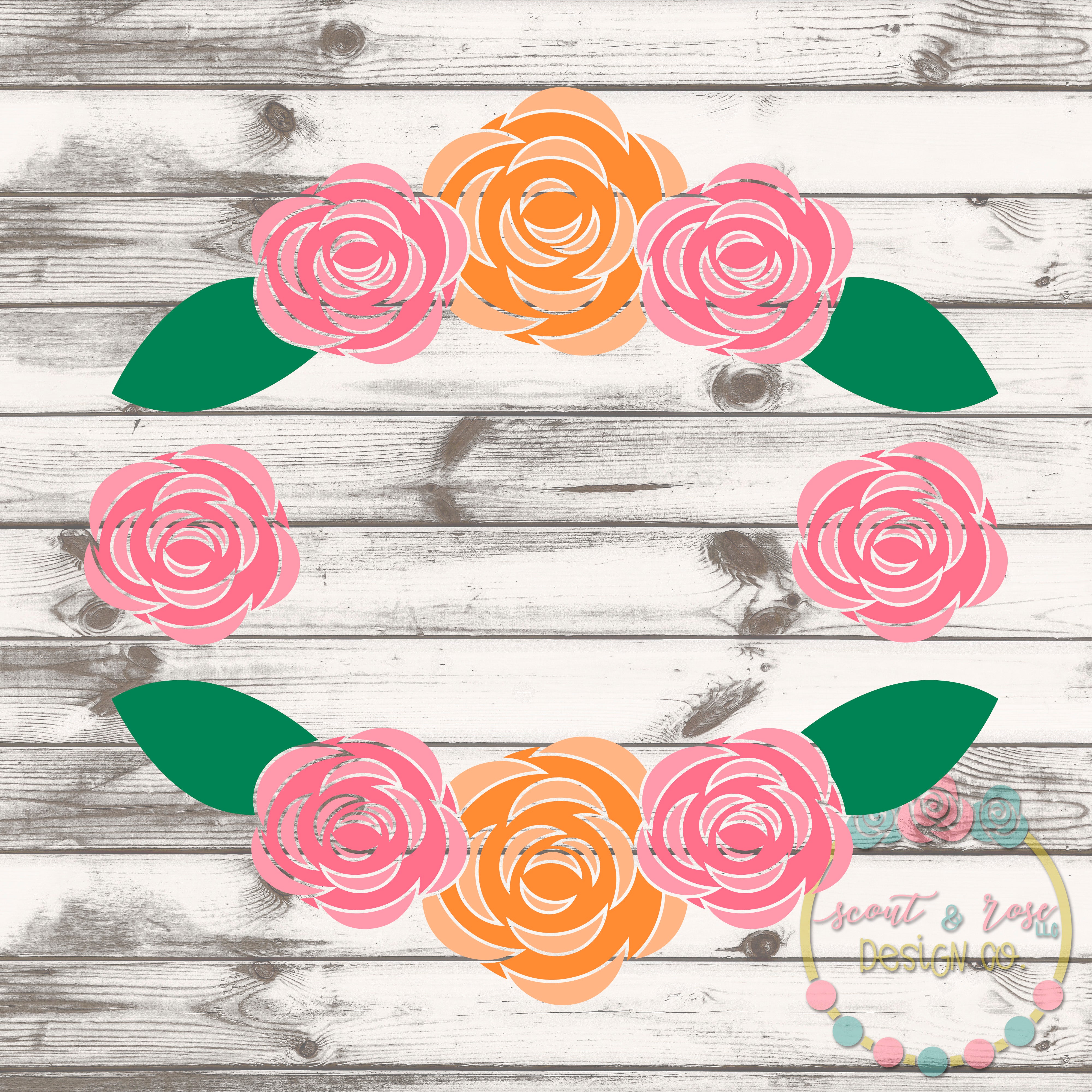 Download Rose Monogram Frame Svg Dxf Png Scout And Rose Design Co