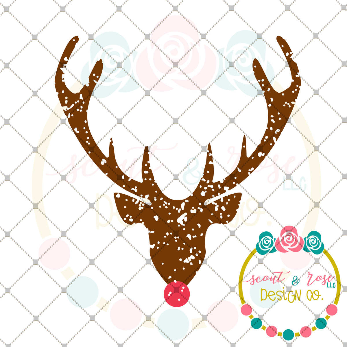 Download Grunge Rudolph SVG DXF PNG - Scout and Rose Design Co