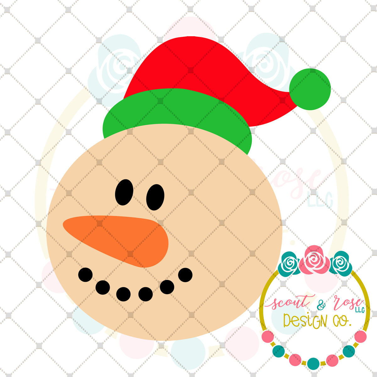 Download Snowman Face SVG DXF PNG - Scout and Rose Design Co