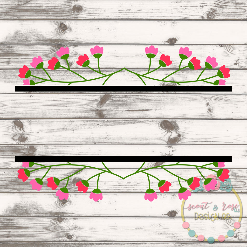 Download Floral Split Monogram Frame Svg Dxf Png Scout And Rose Design Co