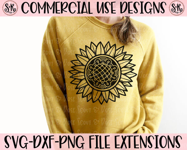 Download Sunflower Mandala Center SVG DXF PNG (2020) - Scout and ...