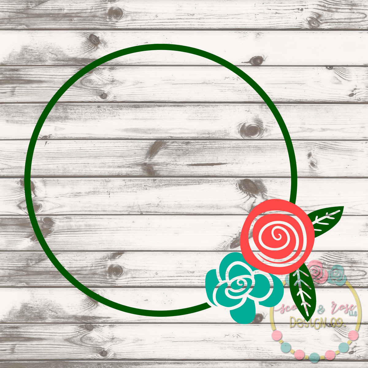 Download Floral Monogram Frame SVG DXF PNG - Scout and Rose Design Co