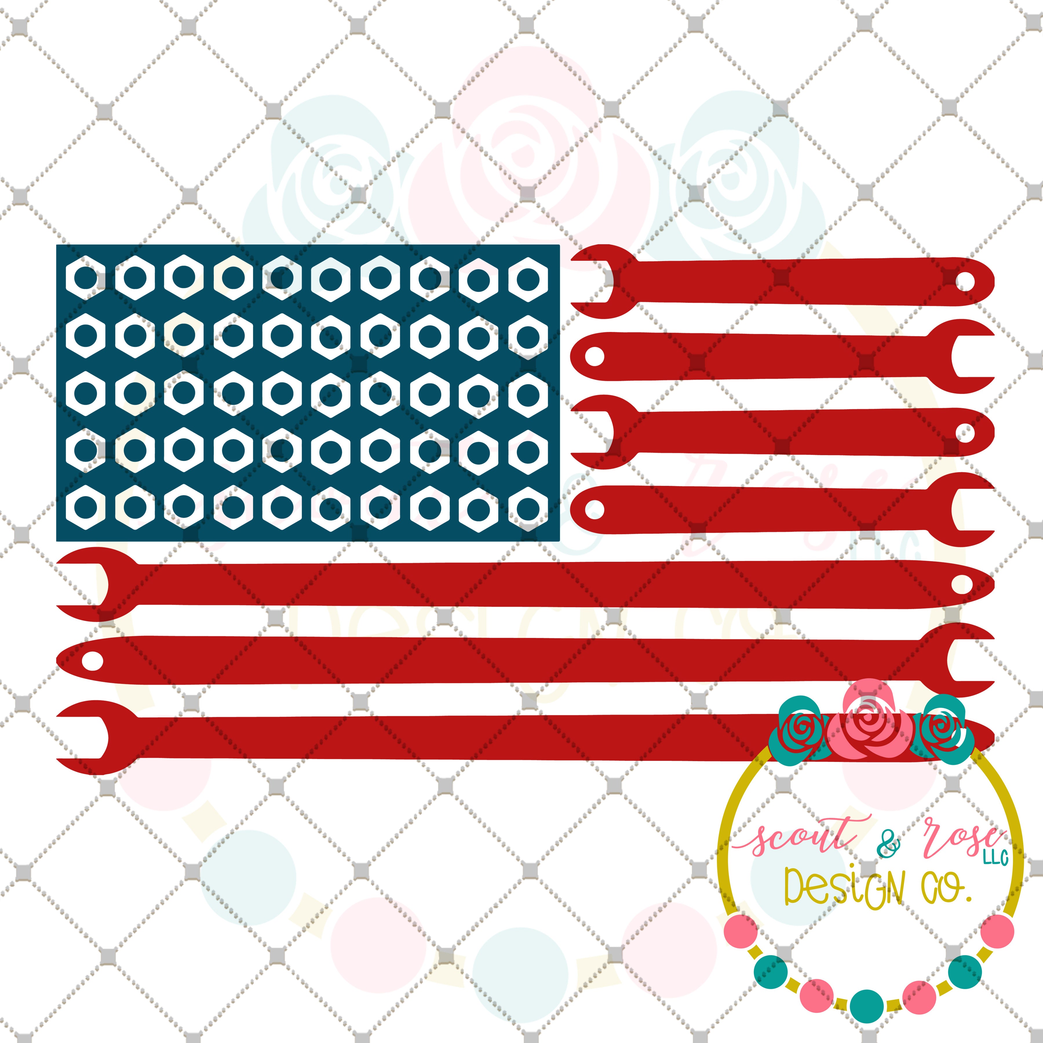 Download Mechanic American Flag Svg Dxf Png Scout And Rose Design Co