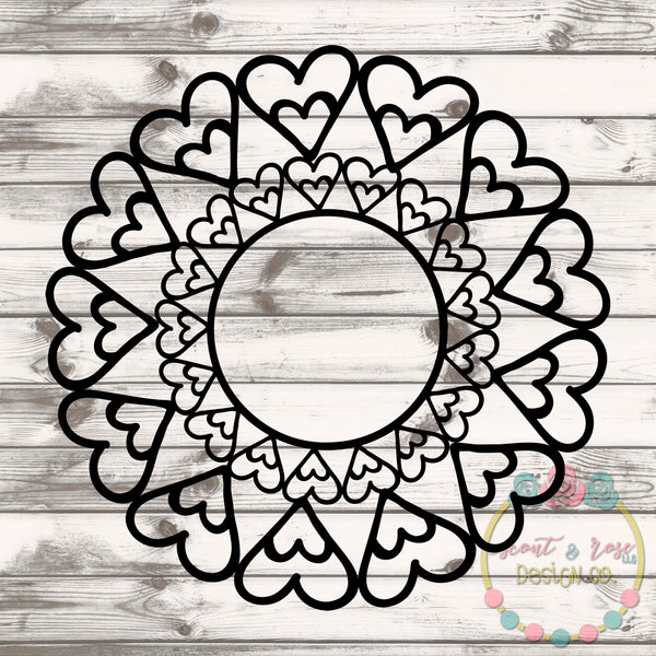 Download Zen Heart Monogram Frame SVG DXF PNG - Scout and Rose ...