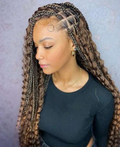 Boho Box Braid with Side Curls