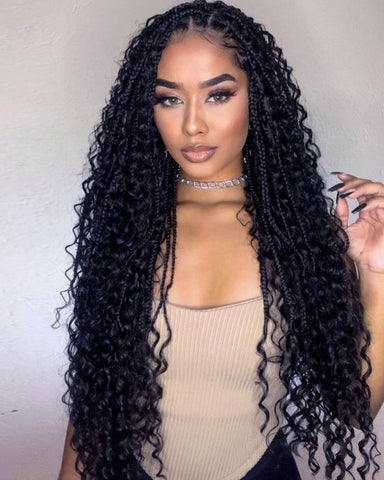 bohemian box braids