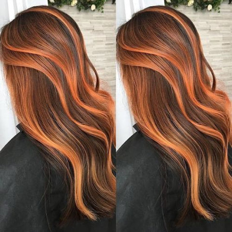 Brown Hair With Ginger Highlights