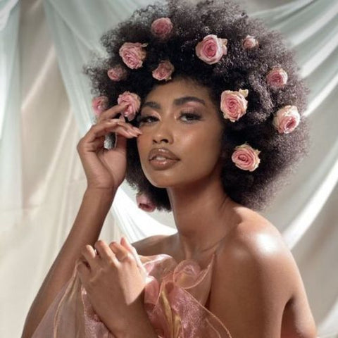 Floral Afro Hairstyles