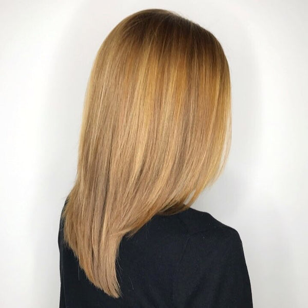Honey hair color with blonde highlights wig