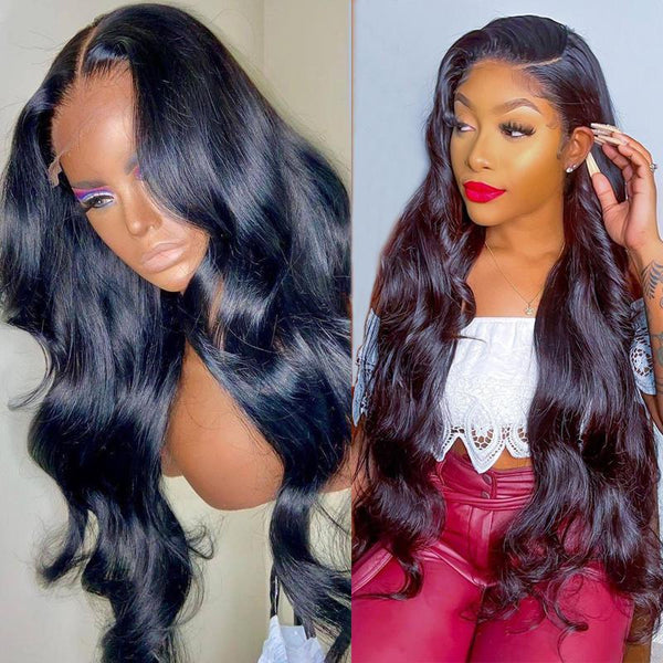 Klaiyi 5x5 Invisible HD Lace Closure Wigs 180% Density Virgin Hair Body Wave Lace Closure Wigs Melted Match All Skin