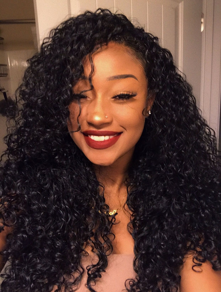 Pre-plucked curly lace front wigs
