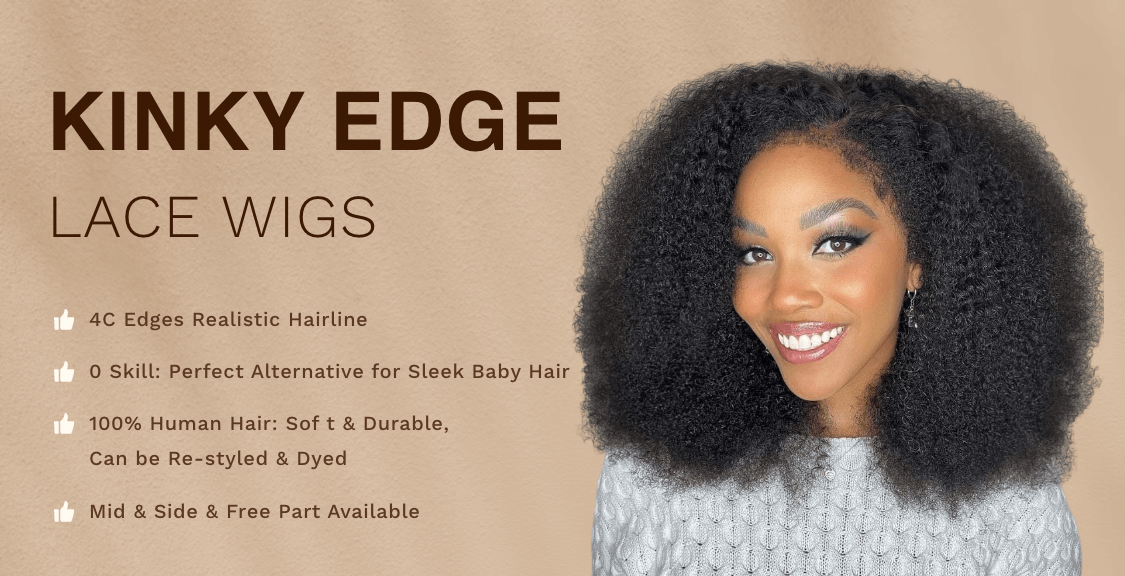 kinky edges lace wig