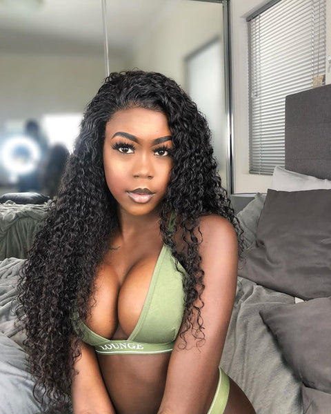 curly hair lace front wig