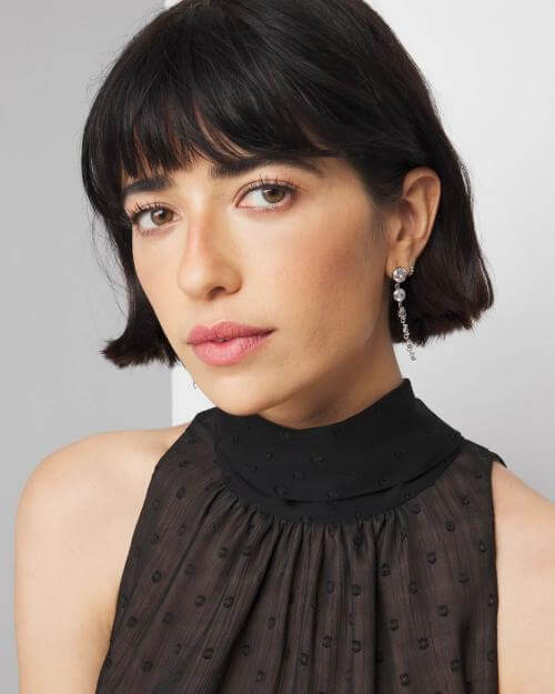 Bob haircut with earring