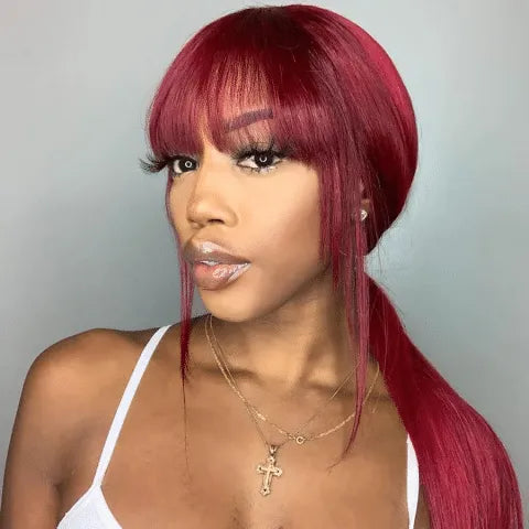 99J Red Chinese Bang Wig