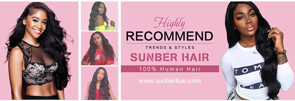 Sunber Hair Brazilian Body Wave Remy Human Hair 4 Bundles With 4*4 Lace Closure 100% Human Hair Extensions
