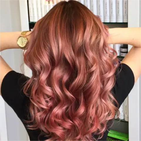 Brown and Rose Gold Hair