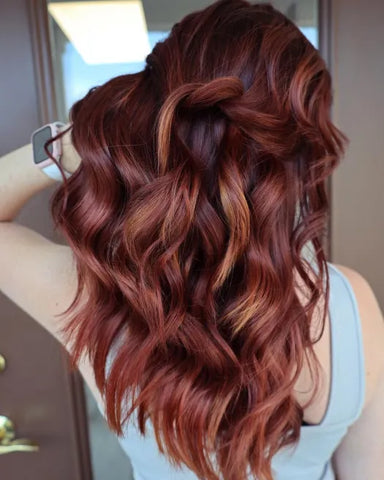 Dark Auburn Hair with Pops of Copper