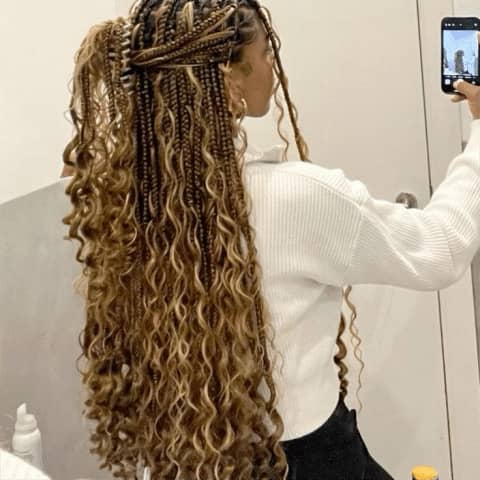 Honey Blonde Loose Wave Goddess Braids