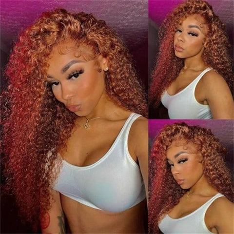 Jerry Curly Ginger Brown Wig