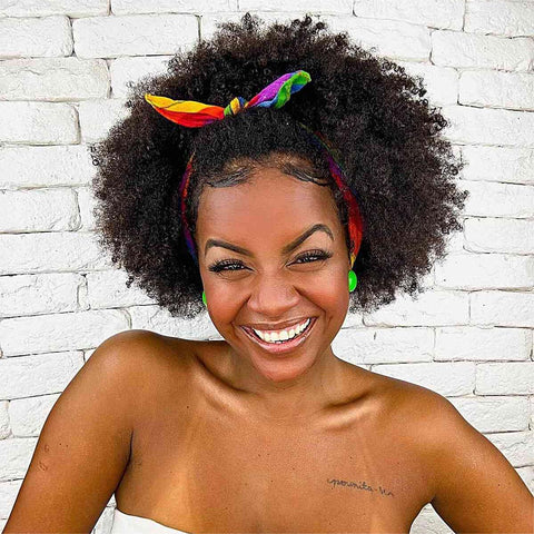 Natural hair With a colorful head Scarf