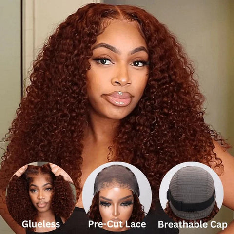 Reddish Brown Jerry Curly Wig