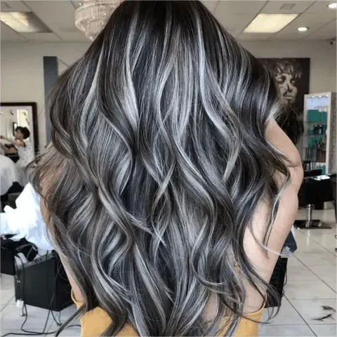 Silver Highlights for Black Hair