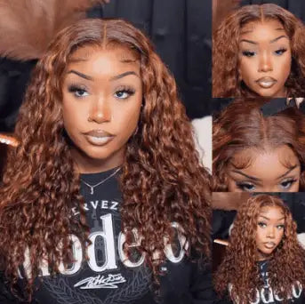 Sunber Piano Brown Highlight Big Curly 13*4 Lace Frontal Wigs