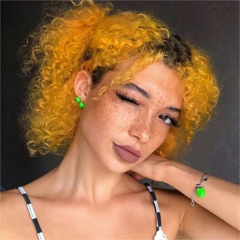 Yellow Curly Wig