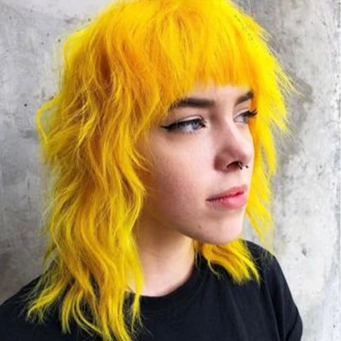 Yellow Mullet Wig