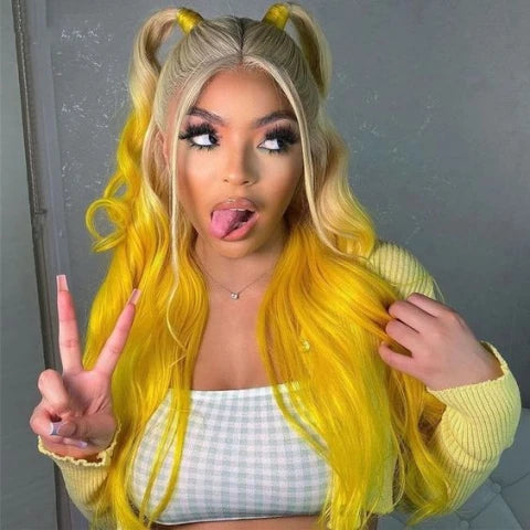 Yellow Pigtail Wig