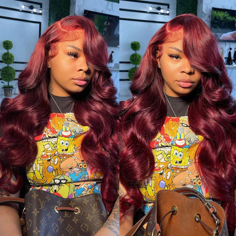 Dark 99J Burgundy Body Wave Wig