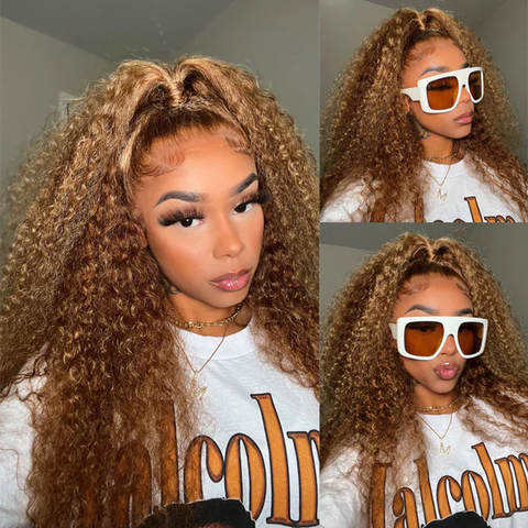 jerry curly ombre honey blonde wig